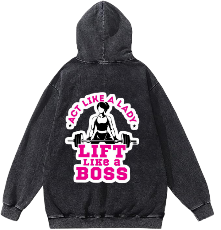 workout gym pilates Oversize Hoodie Washed Back 3