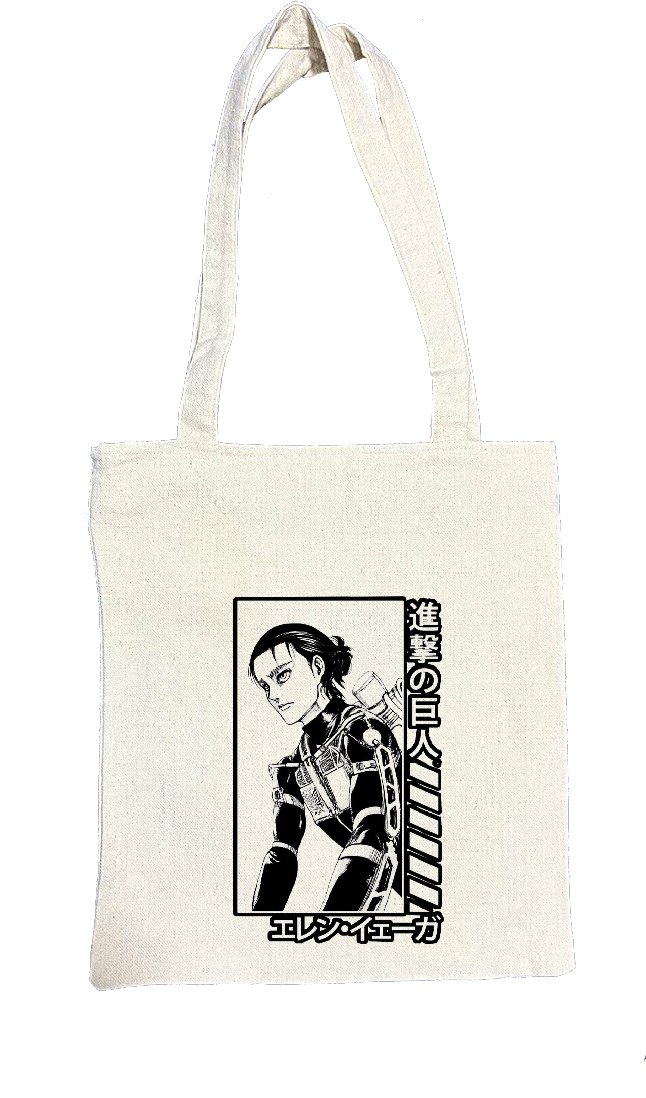 Anime Attack on titan shingeki no kyojin Aot biege tote bag 3