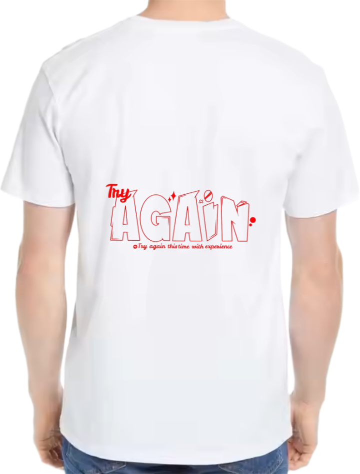 AGAIN t- shirt Over Size White Back 3