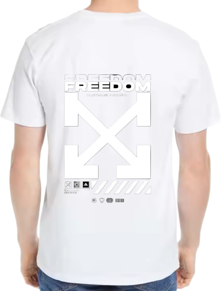 FREEDOM t- shirt Over Size White Back 3