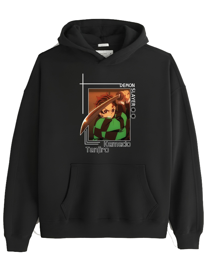 Anime Demon slayer nezuko tanjiro Oversize Hoodie Black 56