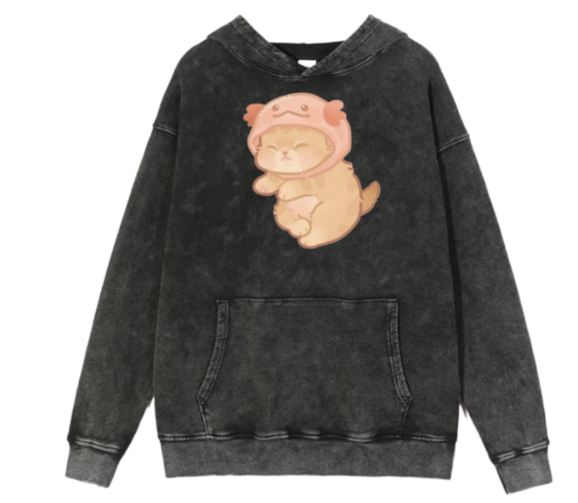 cat Oversize Hoodie Washed 2