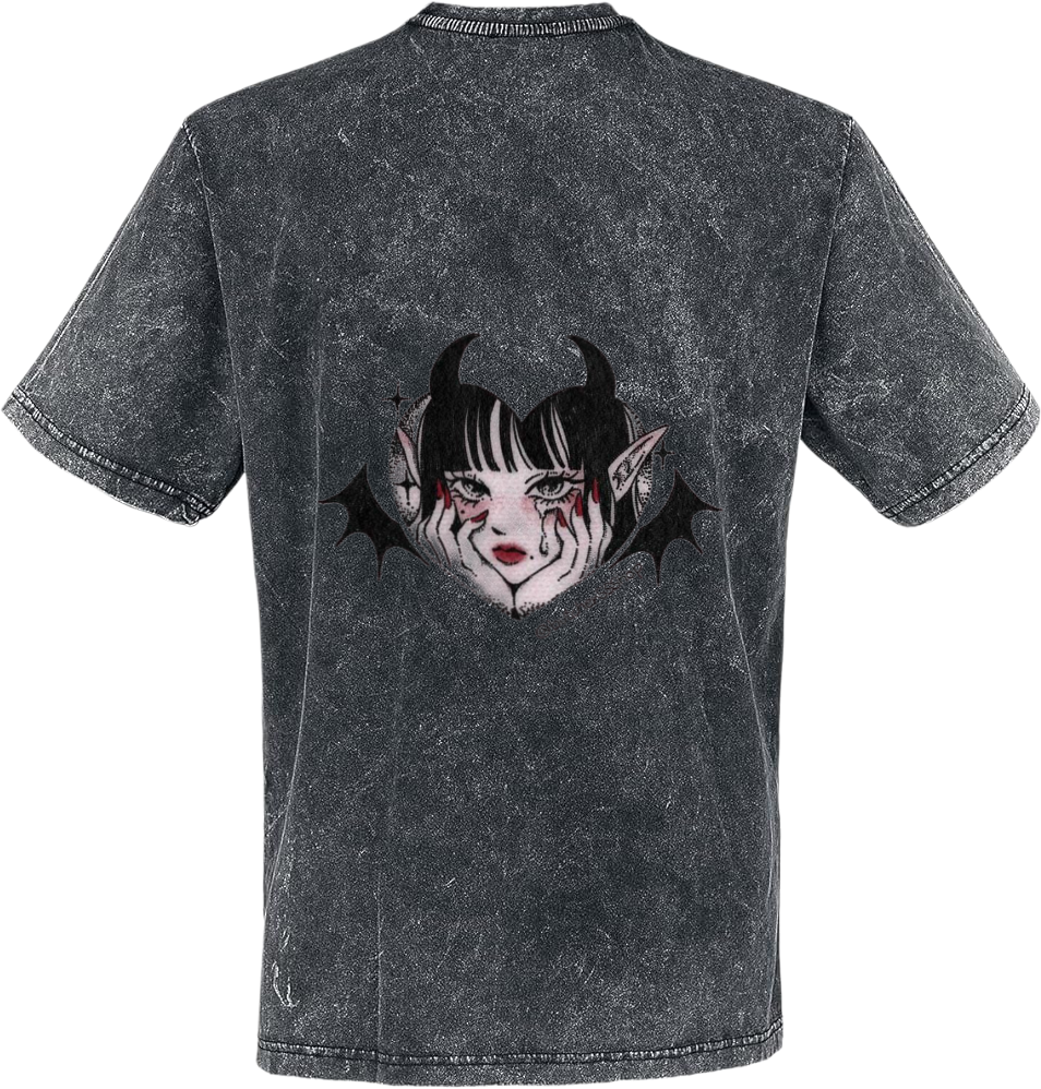 Devil Girl t- shirt One Size Washed Back 3