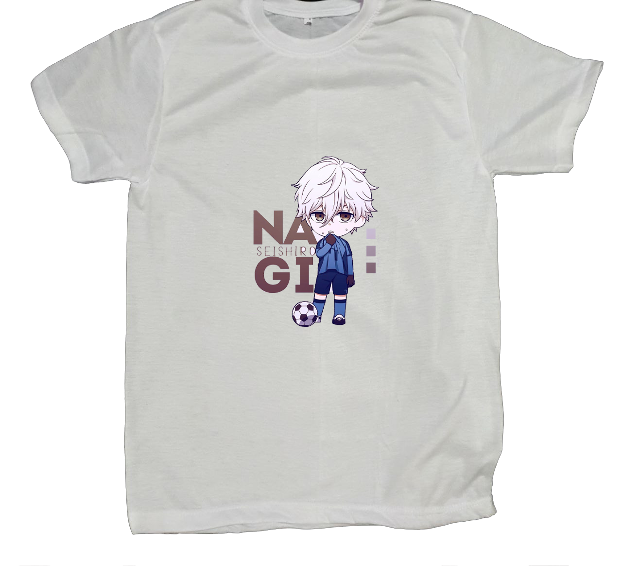 blue lock t- shirt fat White 3