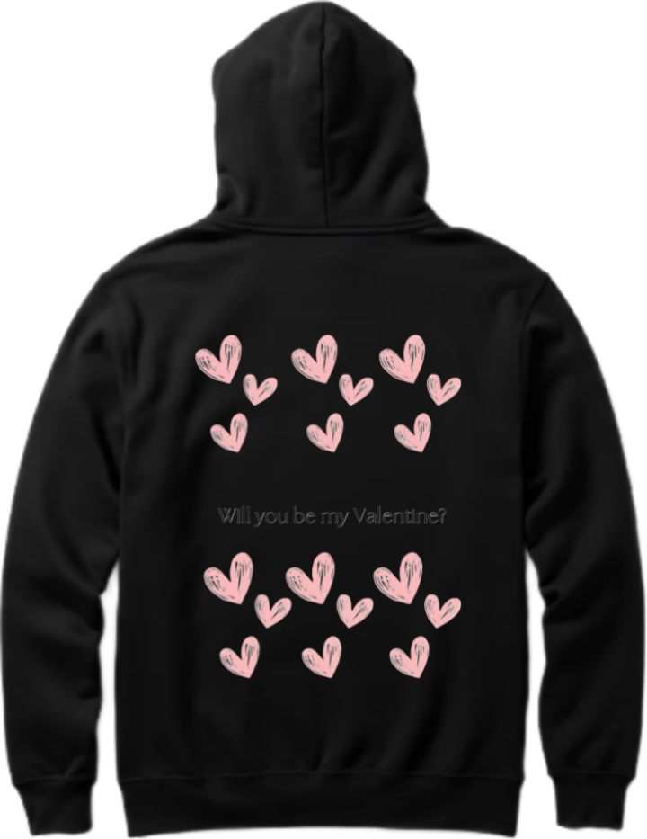 VaIentine coupIe Oversize Hoodie Black Back 3