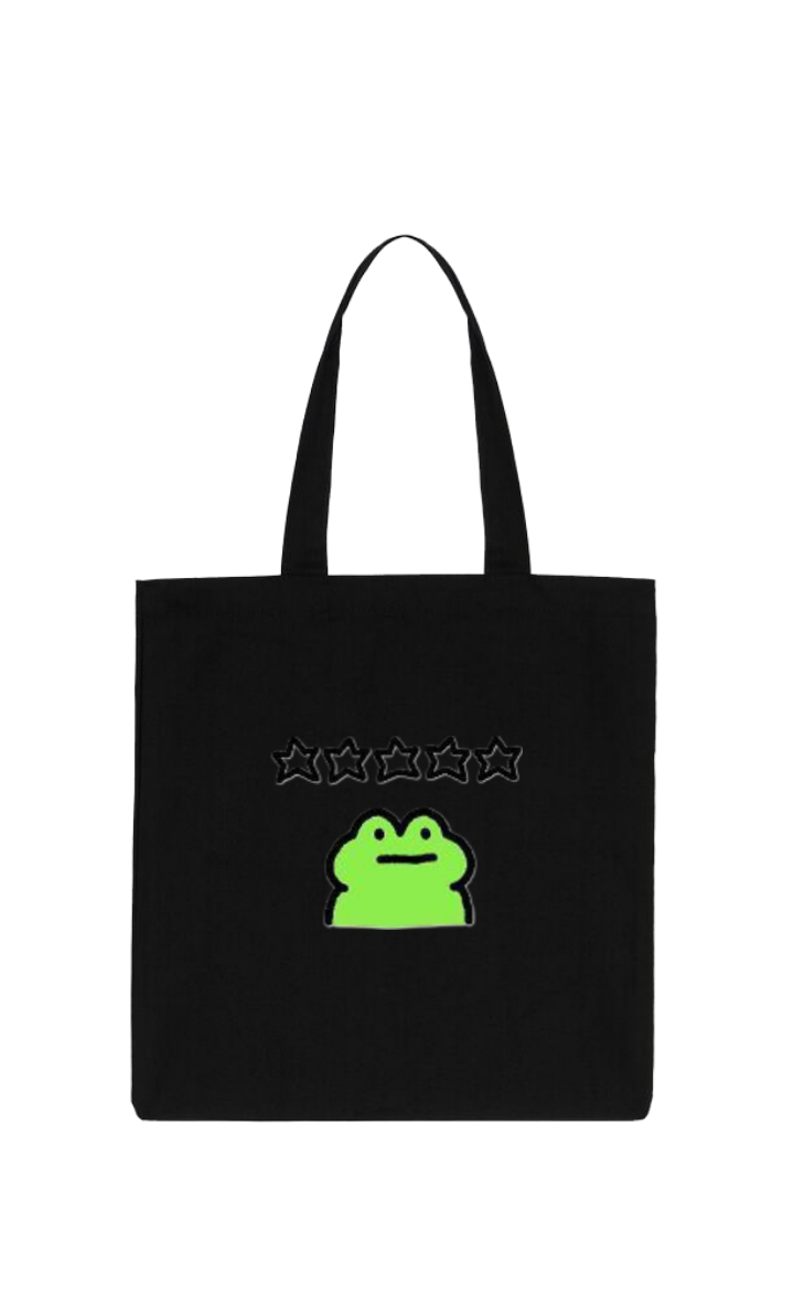 Frog tote bag Black 3
