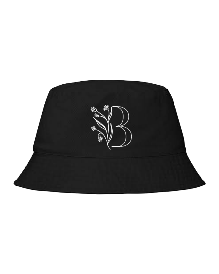 vector letter Bucket hat Fishman hat cap Black B 3