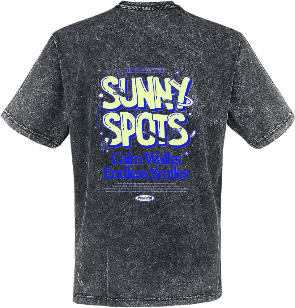 SUNNY SPOTS t- shirt Over Size Washed Back 3