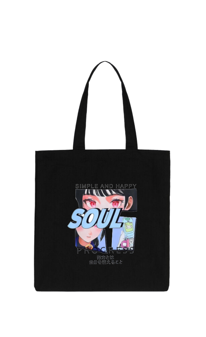 RANDOM ANIME GIRL tote bag Black 3