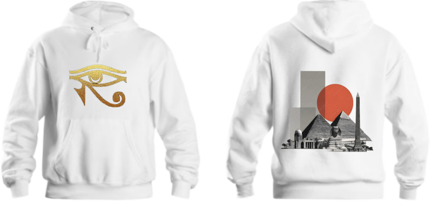 Egypt Over Size hoodie White Back 3