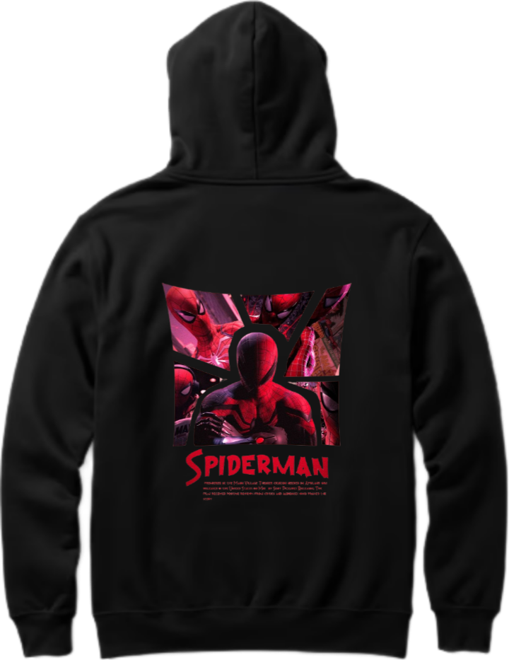 Spiderman One Size hoodie Black Back 3
