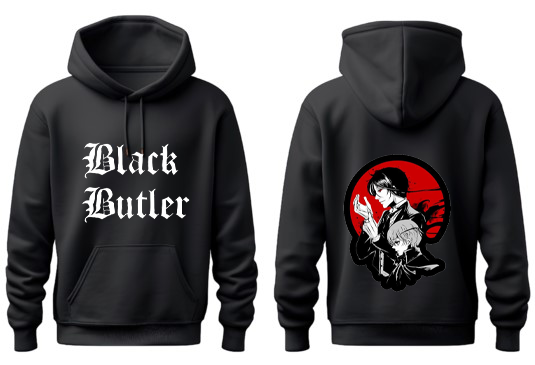 black butler One Size hoodie Black Back 6