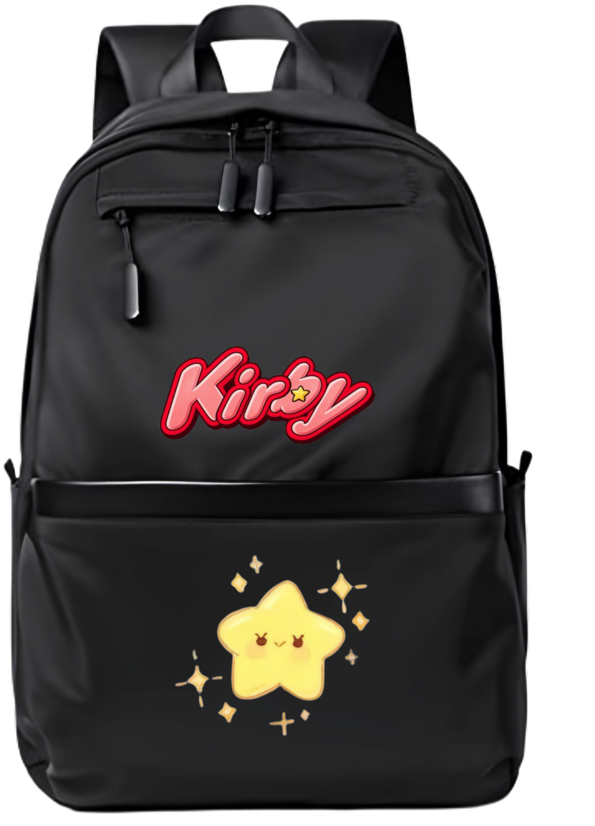 Kirby Backpack for Kids Teens, Cute Anime Cartoon Black School Bag, Casual Daypack Travel Bookbag for Boys and Girls 3
