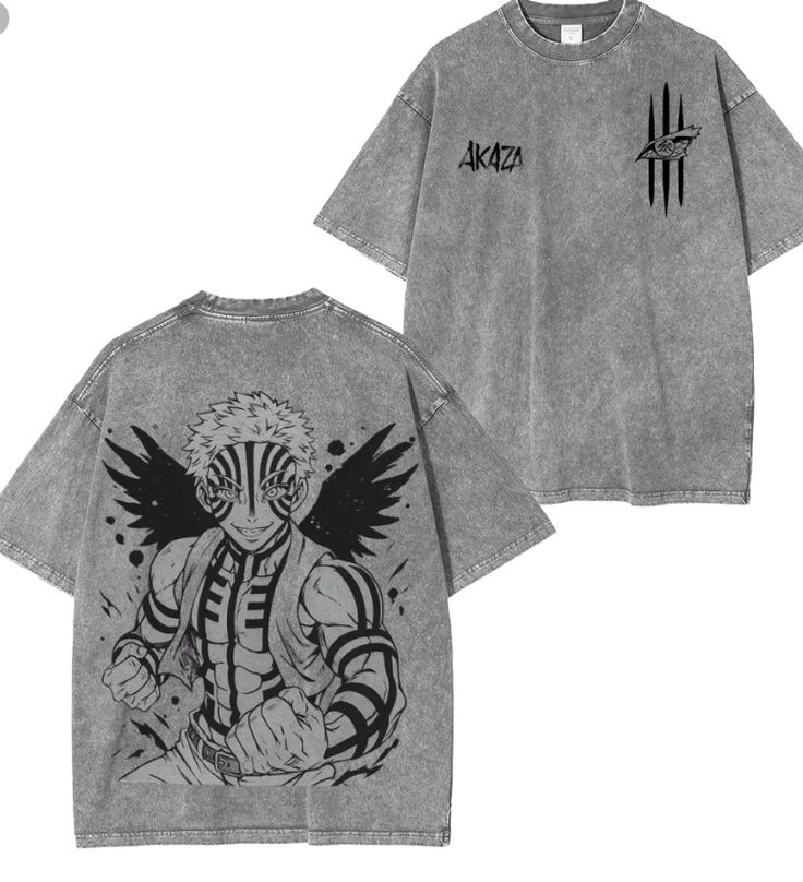 Demon Slayer t-shirt Over Size Washed Back 1