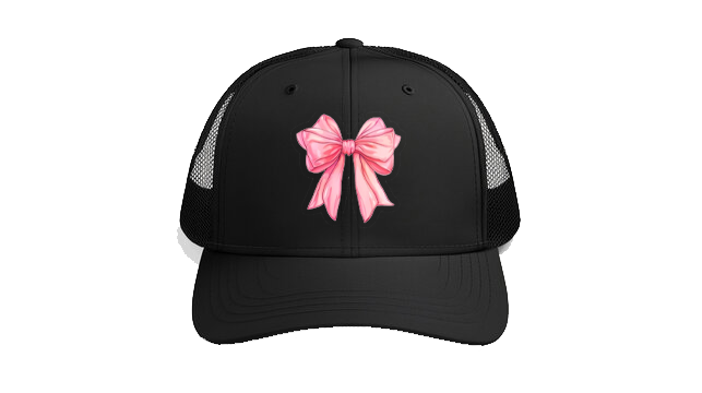 Baseball cap Black A classic, satin pink coquette ribbon bow 88