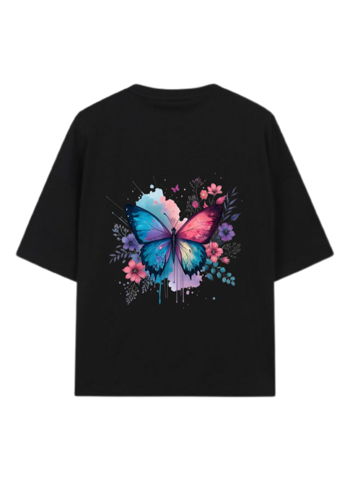 butterflies t- shirt Black Back 40