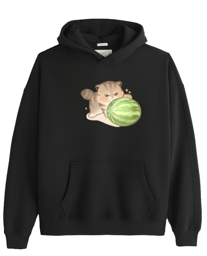 cat Oversize Hoodie Black 40