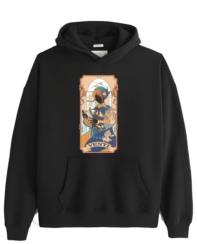 Genshin Impact Venti Over Size hoodie Black 41