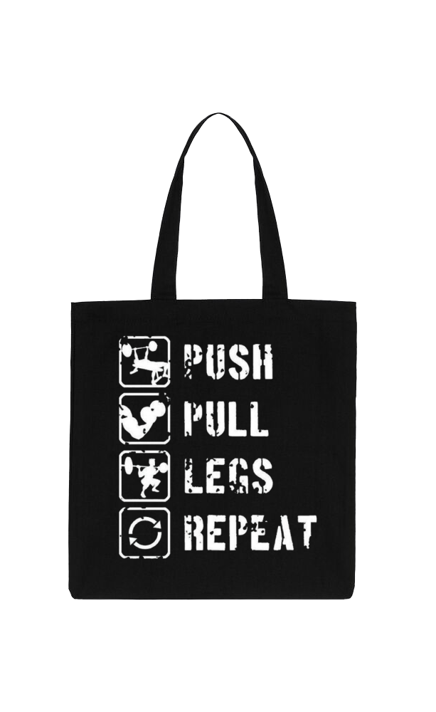 PUSH Back text tote bag Black 39
