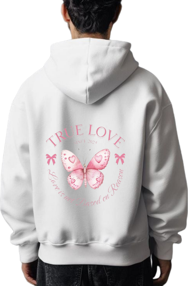 butterflies Oversize Hoodie White Back 41