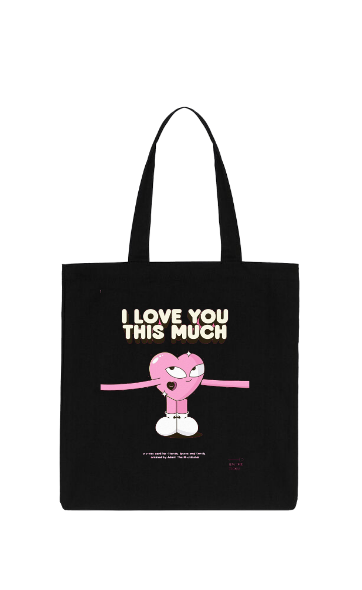 I LOVE YOU THIS MUCH tote bag Black 171