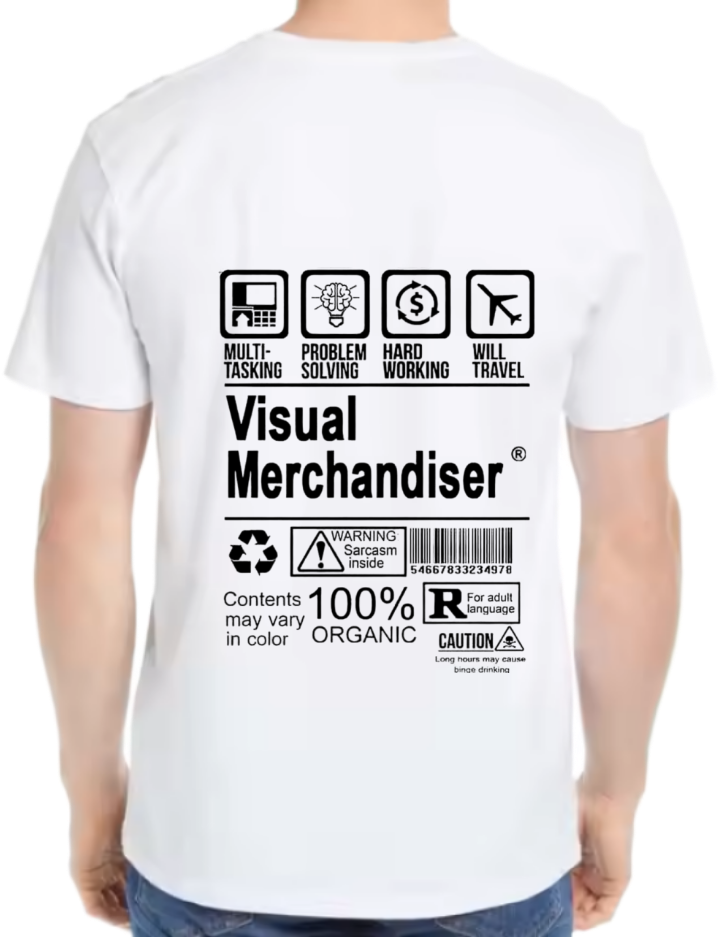 Visual Merchandiser Back text One Size t- shirt White Back 42