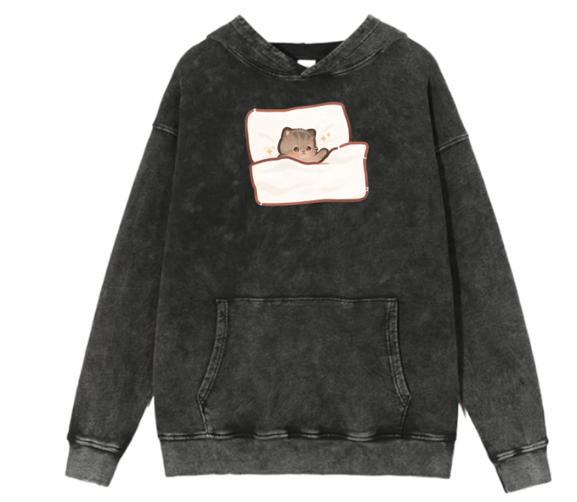 cat Oversize Hoodie Washed 42