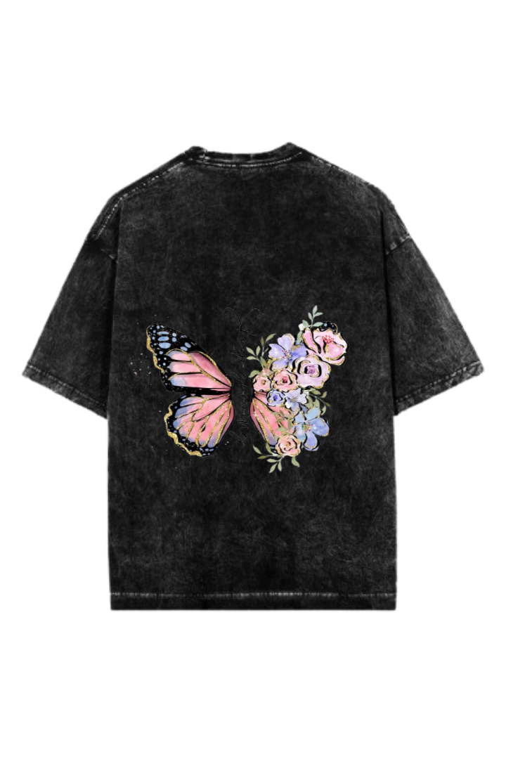 butterflies One Size t- shirt Washed Back 42