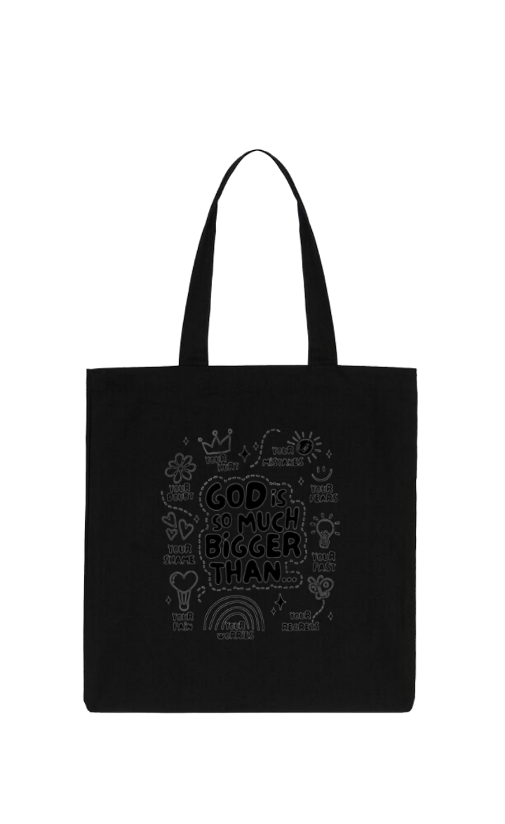 GODIS SO MUCH BIGGER THAN Tote bag Black 229