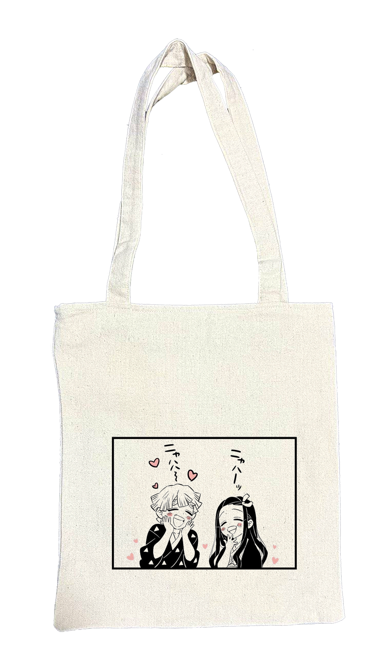 Anime Demon slayer nezuko tanjiro tote bag Beige 43