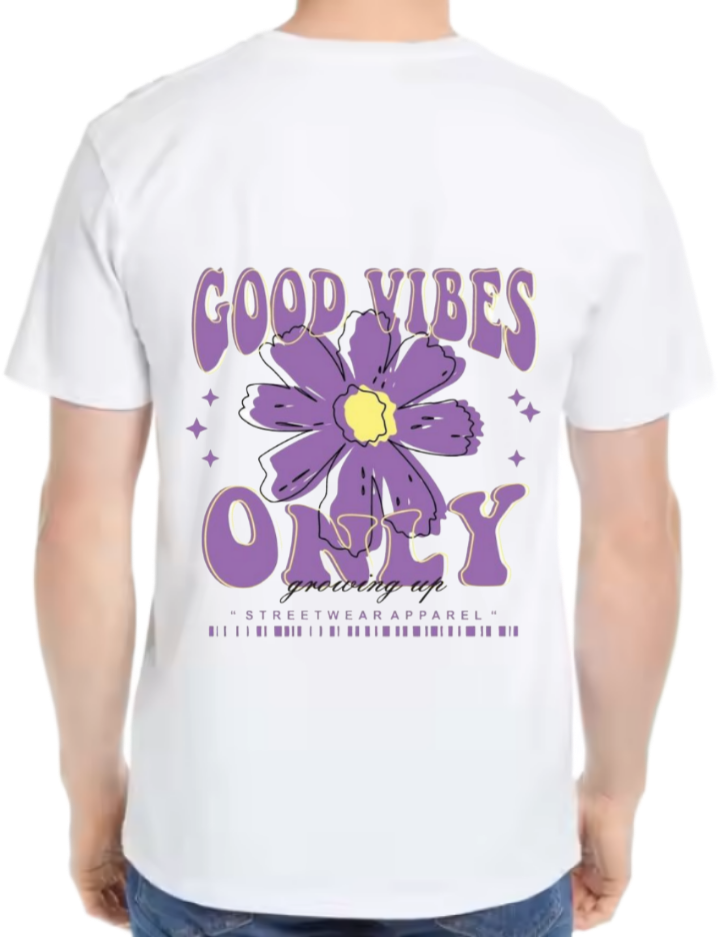 GOOD VIBES t- shirt One Size White back 43