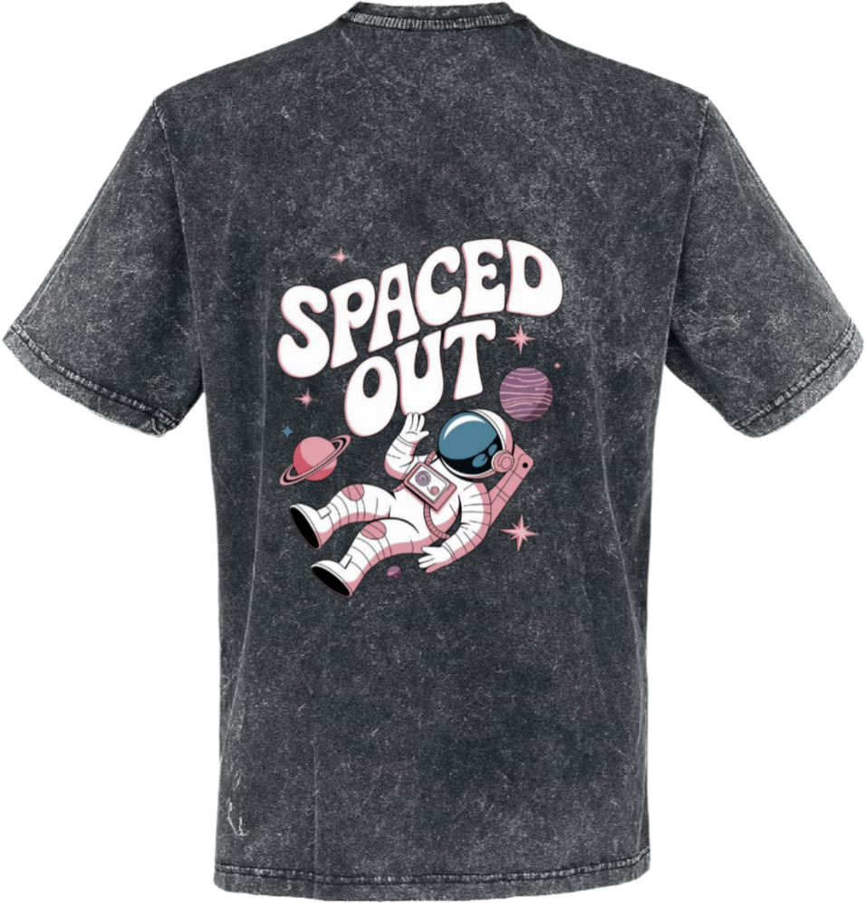 SPACED OUT t- shirt One Size Washed Back 43