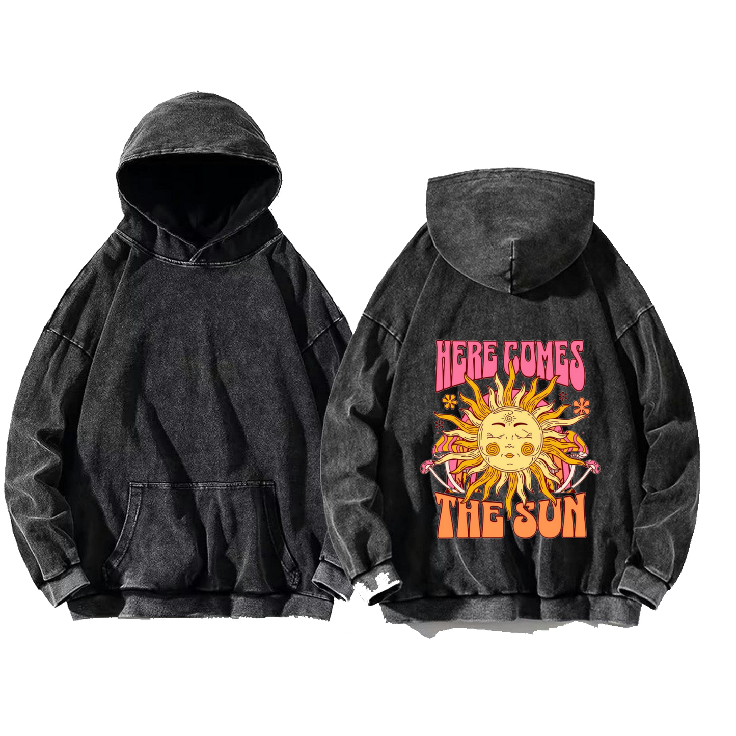 HERE COMES * One Size hoodie Washed Back 43