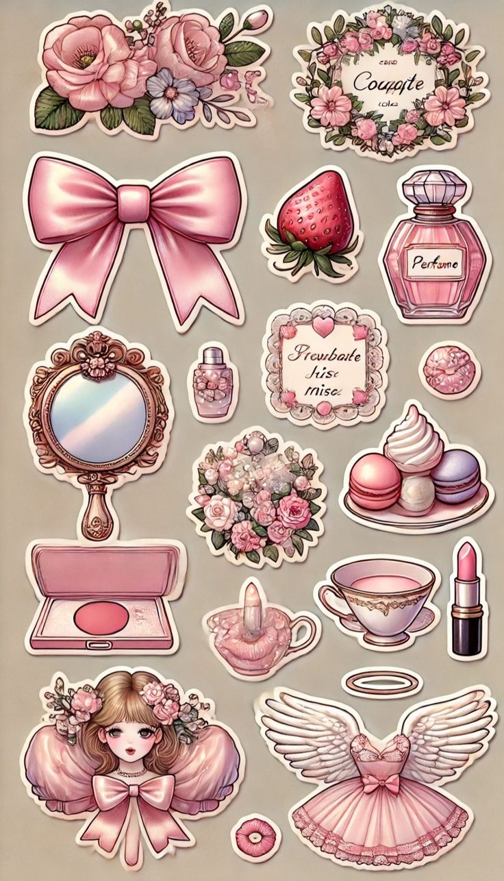 Aesthetic Cute Stickers Pack - Waterproof Vinyl Cartoon Decals for Water Bottles, Laptops, Scrapbooking, Kawaii Stationery Supplies sticker journal sticker