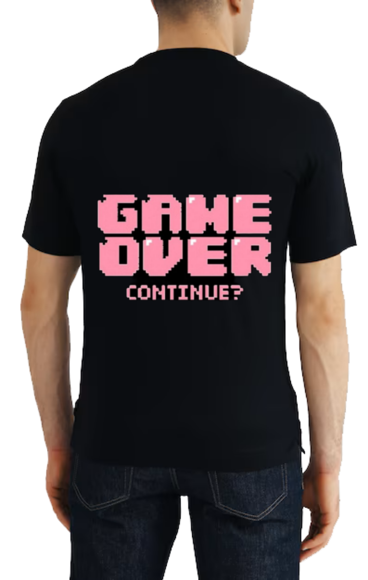 GAME OVER t- shirt One Size Black back 44