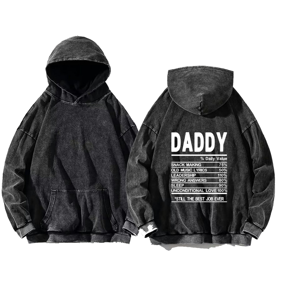 DADDY Back text oversize hoodie Washed back 44