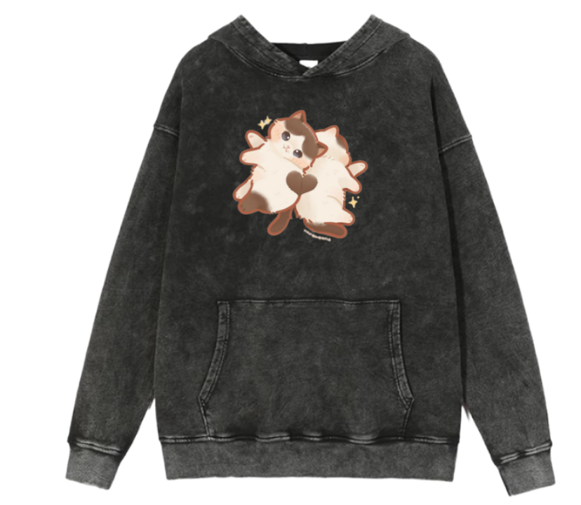 cat Oversize Hoodie Washed 44