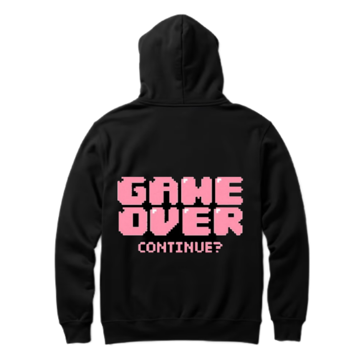 GAME OVER One Size hoodie Black Back 44