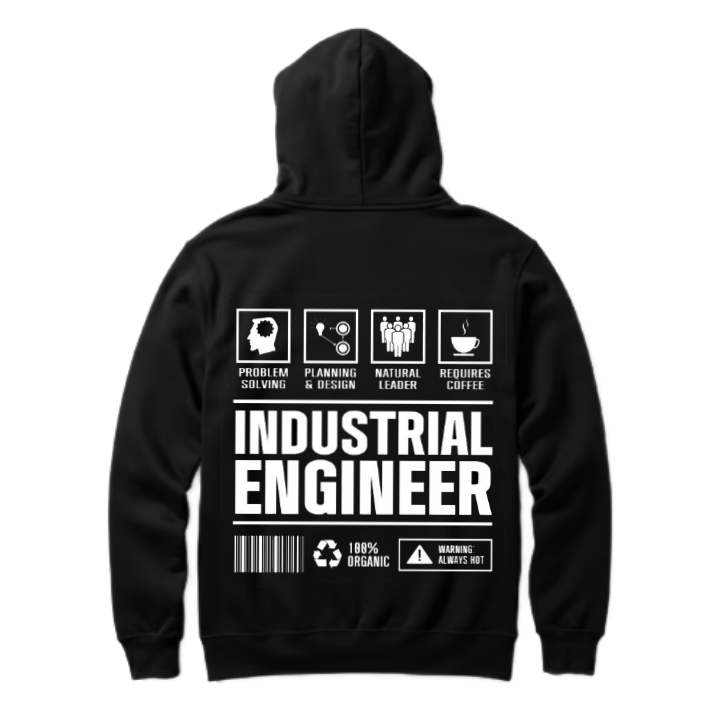 INDUSTRIAL ENGINEER Back text oversize hoodie back 44
