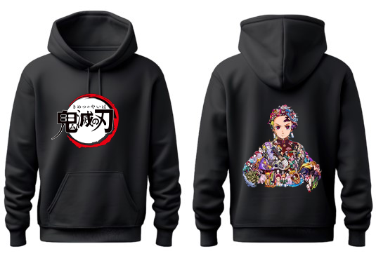 Anime Demon slayer nezuko tanjiro Oversize Hoodie Black 44
