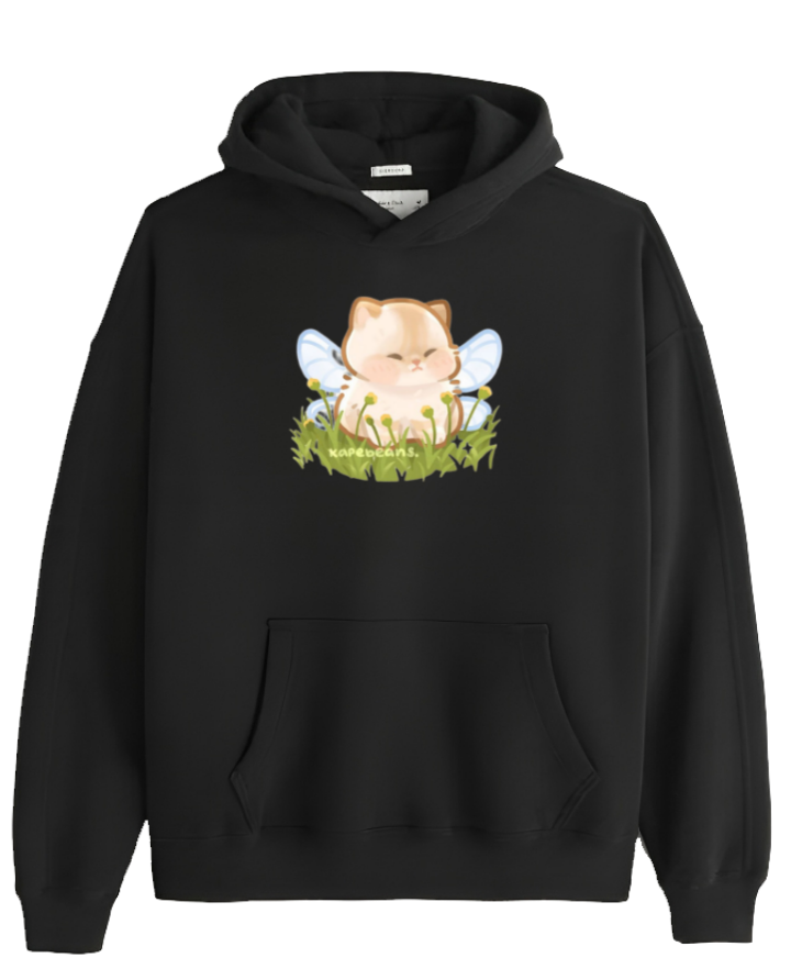 cat Oversize Hoodie Black 45