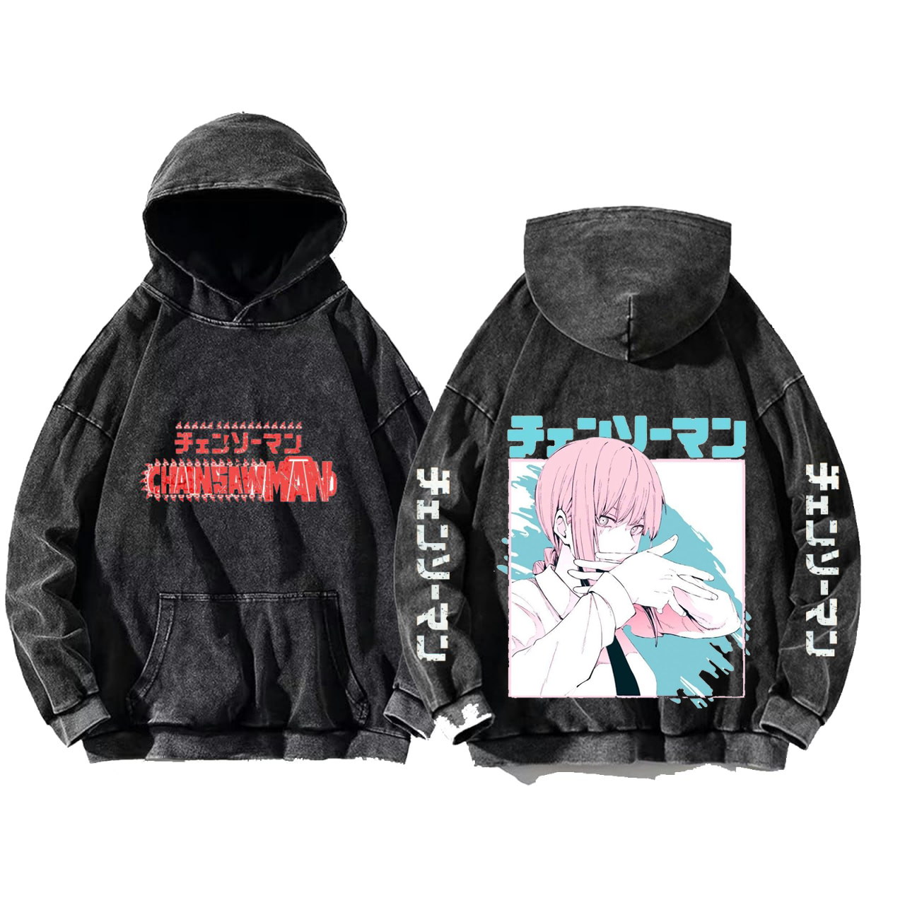 Chainsaw Man One Size hoodie Washed Back 45