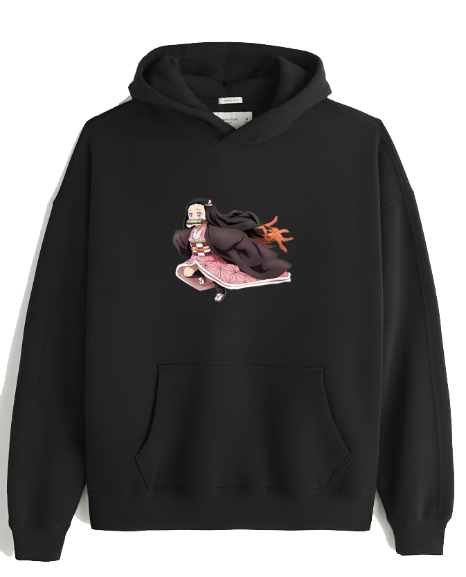 Anime Demon slayer nezuko tanjiro Oversize Hoodie Black 45