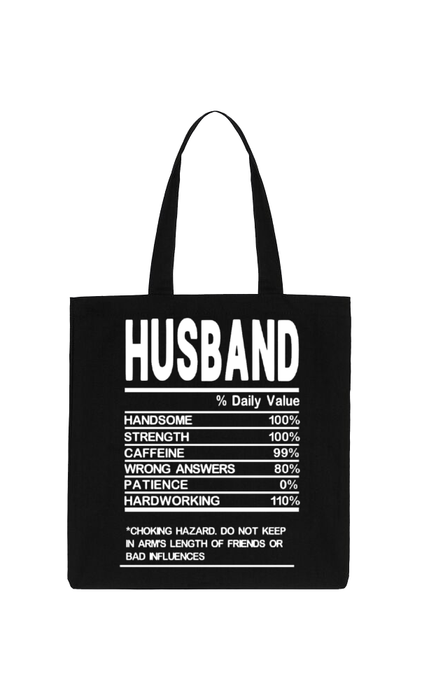 HUSBAND Back text tote bag Black 43