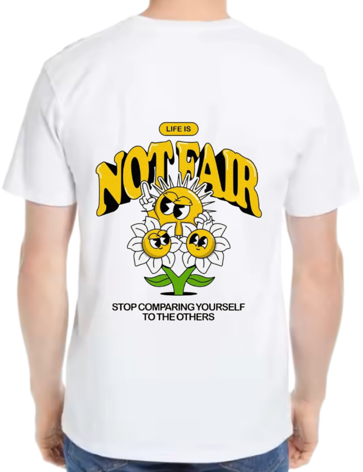 STOP COMPARING YOURSELF TO THE OTHERS t- shirt One Size White back 45