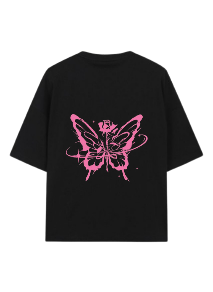 butterflies t- shirt Black Back 44