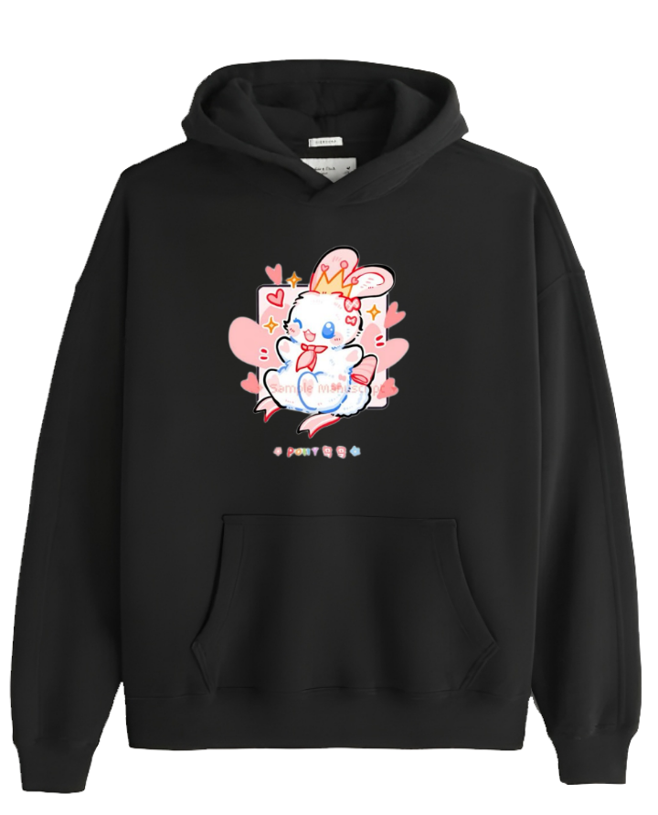 bunny Oversize Hoodie Black 46