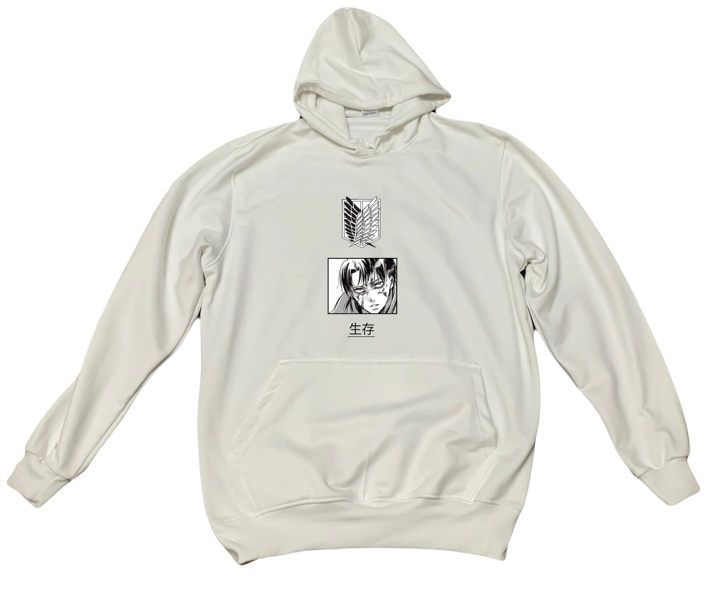 Anime Attack on titan shingeki no kyojin eren levi mikasa Aot White Oversize HOODIE 45