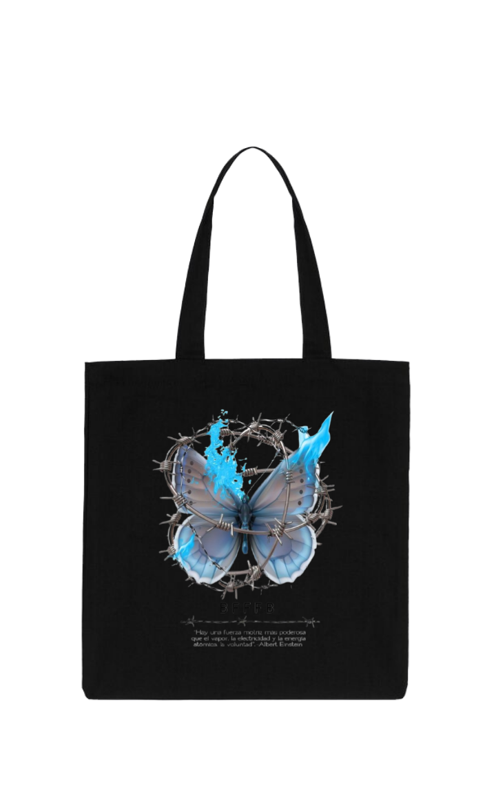 butterflies tote bag Black 43
