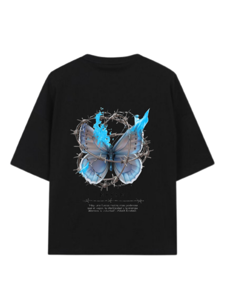 butterflies t- shirt Black Back 45